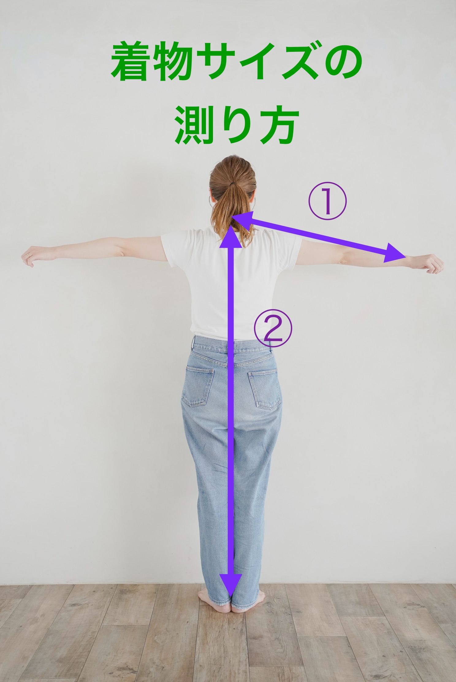 【お着物の測り方について】（訪問着）
